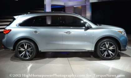 The side profile of the 2014 Acura MDX Prototype