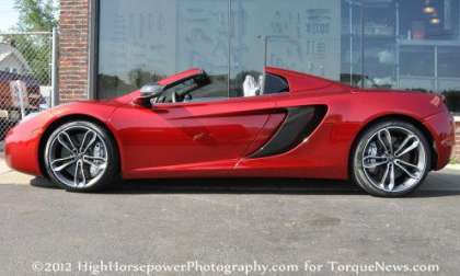 The side profile of the 2013 McLaren 12C Spider