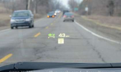 The heads up display of the 2013 Cadillac XTS AWD Premium 