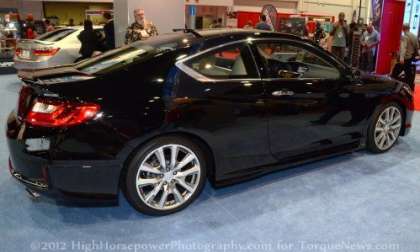 The 2013 Honda Accord Coupe HFP from the side