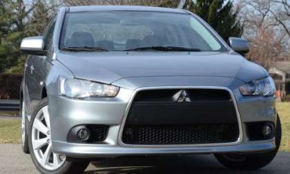 The front end of the 2013 Mitsubishi Lancer GT