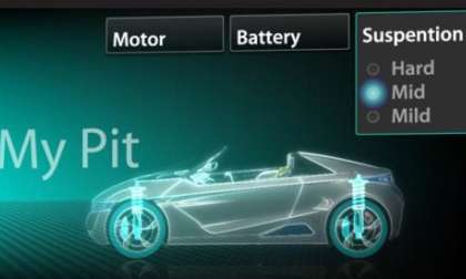 The suspension selection screen of the Honda EV-STER Concept