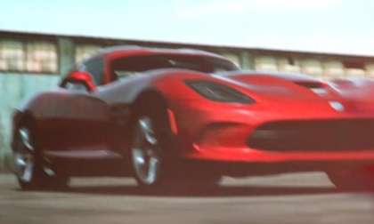 A cropped front shot of the 2013 SRT Viper in computer generated images
