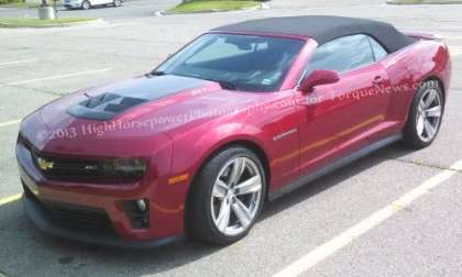 The front end of the 2014 Chevrolet Camaro ZL1 Convertible in the wild