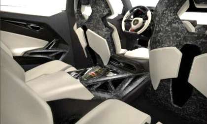 The rear seating area of the new Lamborghini Urus SUV