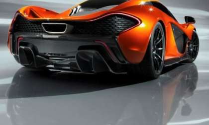 The 2013 McLaren P1 Supercar from the rear