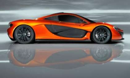 The 2013 McLaren P1 Supercar from the side