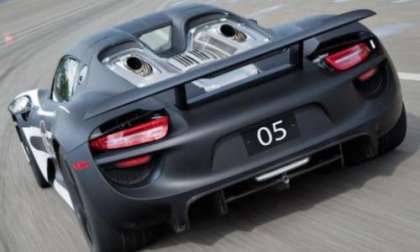 A back end of the first 2014 Porsche 918 prototype