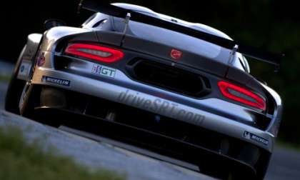 The back end of the 2013 SRT Viper GTS-R ALMS race car