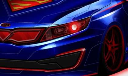 A teaser of the Superman Kia Optima Hybrid