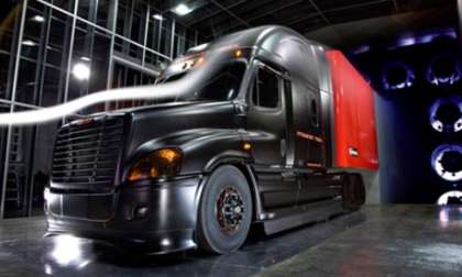 Freightliner Innovation test truck in wind chamber