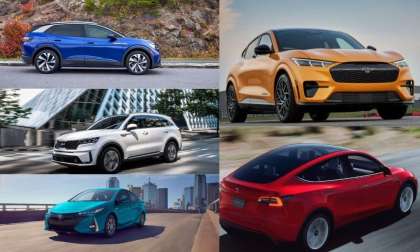 VW ID.4, Mustang MAch-E, Tesla Model Y, Toyota Prius Prime, and Kia Sorento PHEV