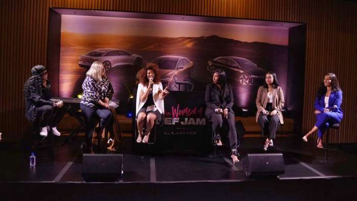 Image showing a panel discussion held during the Women of Def Jam event held at Lucid's Beverly Hills Studio