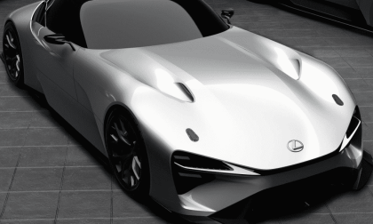 2022 Lexus BEV Sport Concept front 3/4 overhead view