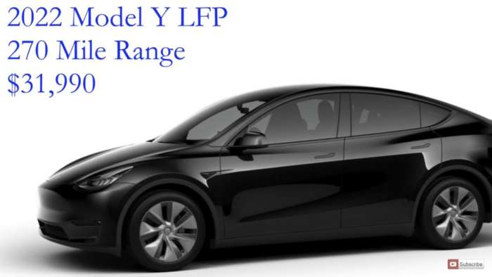 2022 Tesla Model Y Lithium Iron Phosphate (LFP)