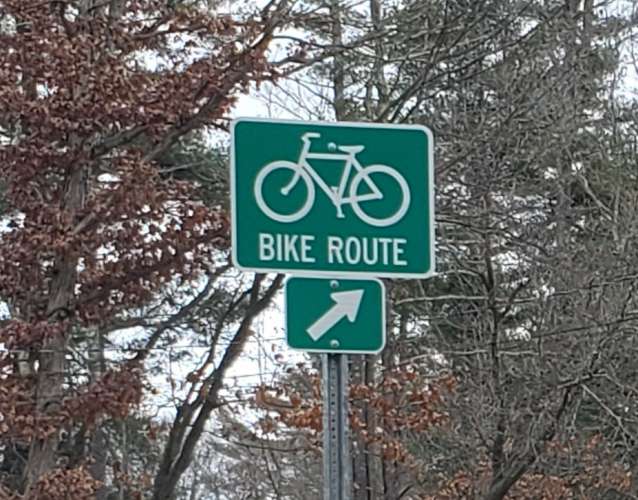 Bike route sign by John Goreham
