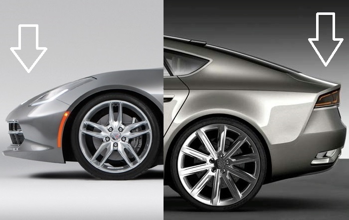 Corvette and Audi reminding Tesla Model 3