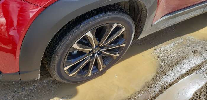 Image of Mazda CX-50 in mud by John Goreham