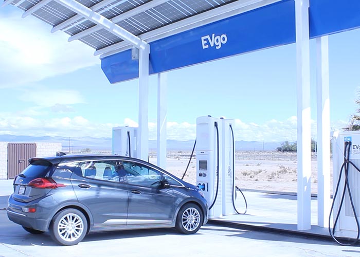 Chevy Bolt charging at EVGO