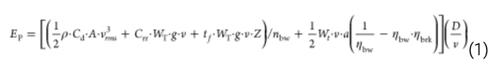 Formula calculating EV energy usage