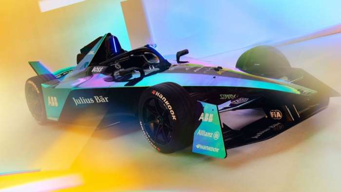 Close up view of the new Formula E Gen 3 car