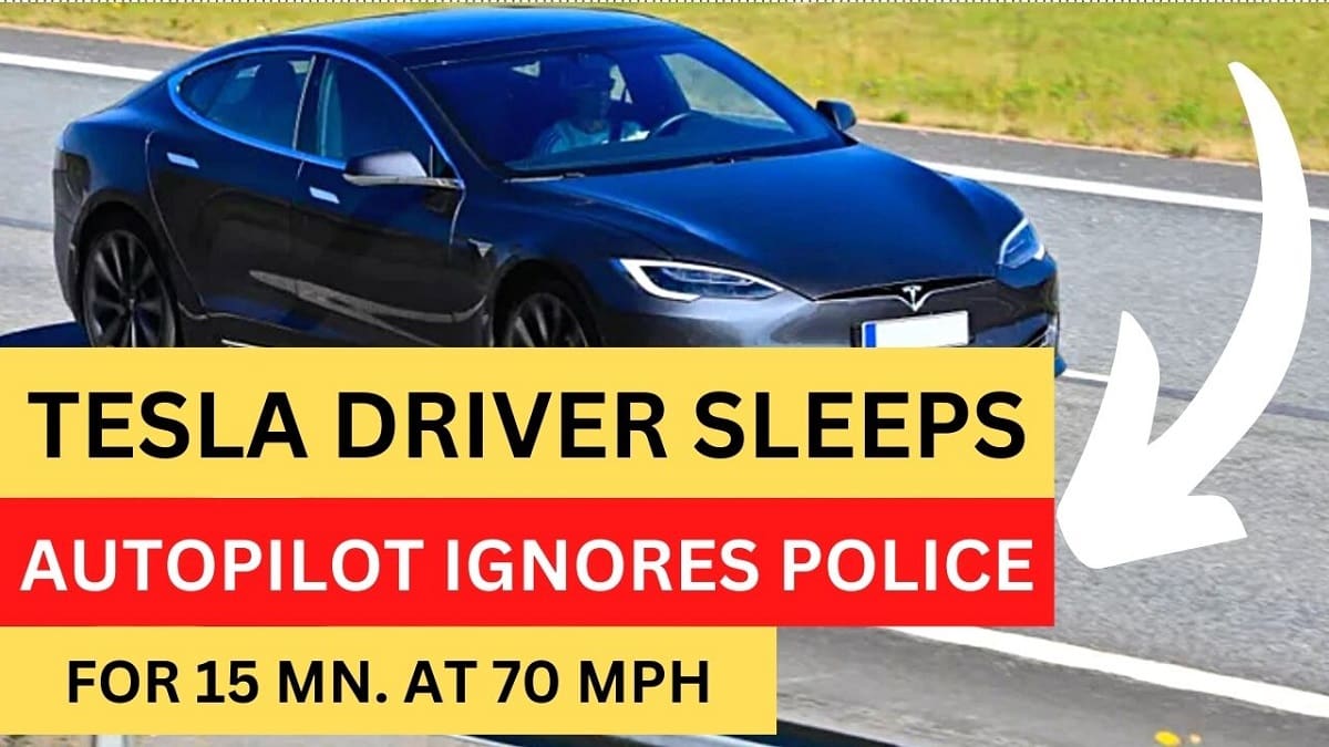 Tesla Driver Falls Asleep at The Wheel Autopilot Ignores Police and