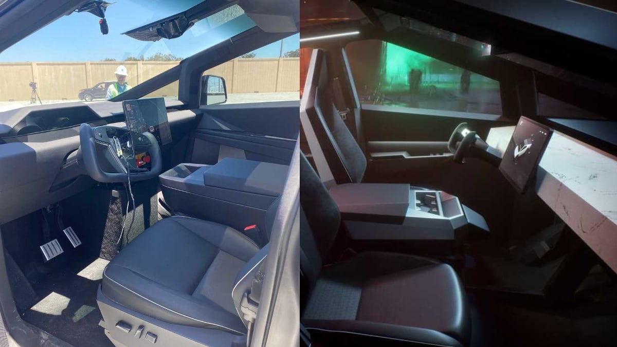 First Redesigned Tesla Cybertruck Interior Pictures Leak With Multiple