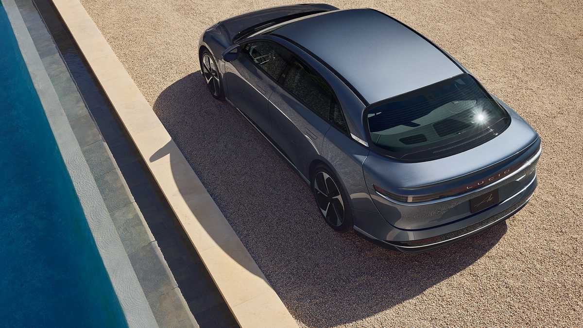 Lucid Air Top View, Rear 3 quarter angle