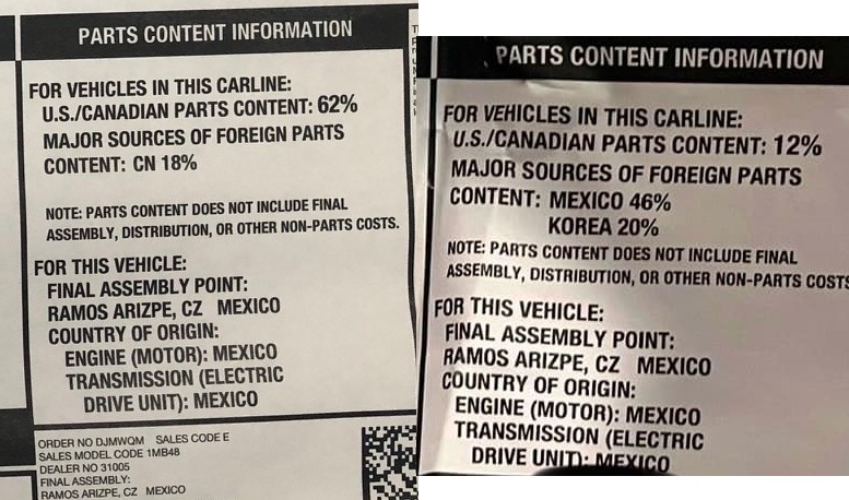 Pair of Monroney stickers image by John Goreham