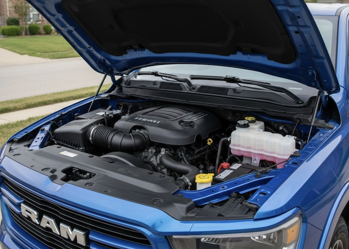 Bigg Homeyy's 2018 Ram 1500 with the hood open