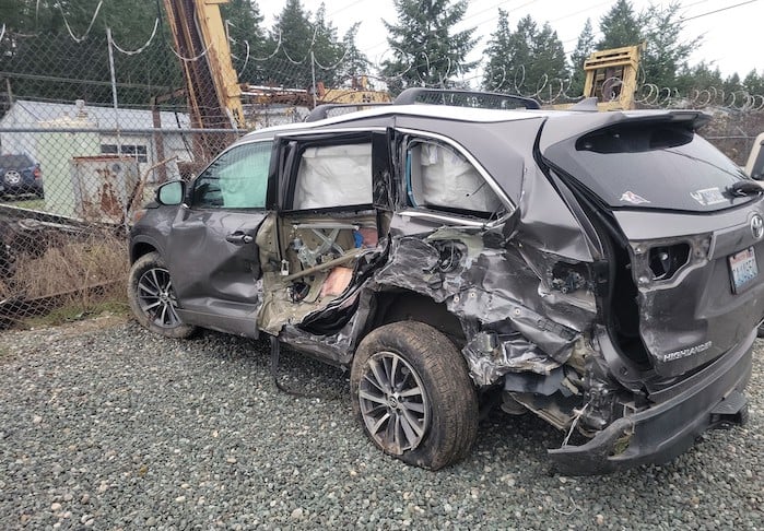 Gena Lont's 2018 Toyota Highlander after the accident