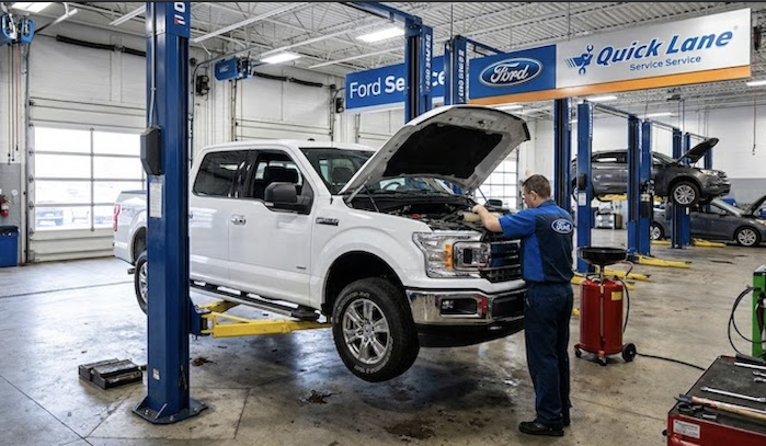 Brian's 2019 Ford F-150 in the shop for repairs