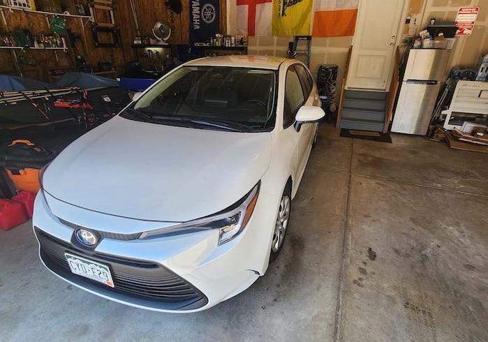 Nick Dunham's Toyota Tacoma loaner is a Corolla