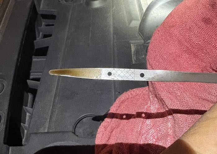 Jack Stack's 2020 Ford F-150 oil is low on the dipstick