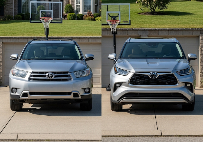 La Donna's 2010 and 2021 Toyota Highlander in her driveway