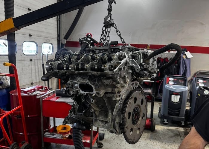 2021 Toyota Tacoma engine on the stand