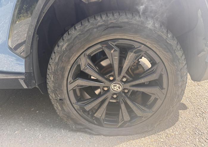Lucy Marcus' blow tire on her 2020 Toyota RAV4