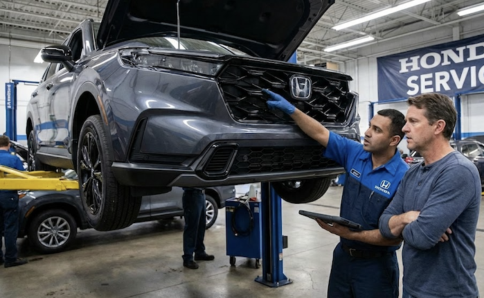 Mike's 2023 Honda CR-V Hybrid inspected at the Honda dealer