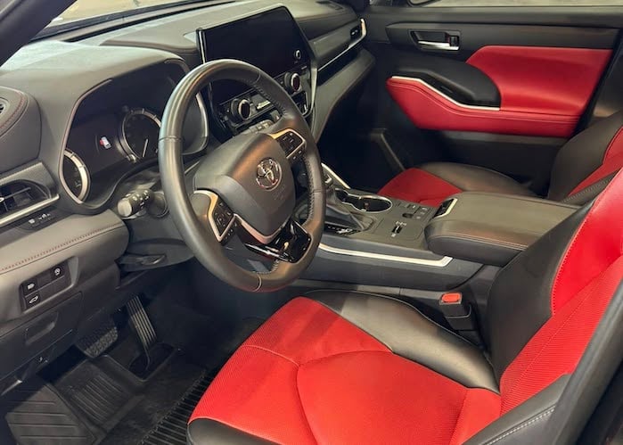 2023 Toyota Highlander XSE with black and red interior