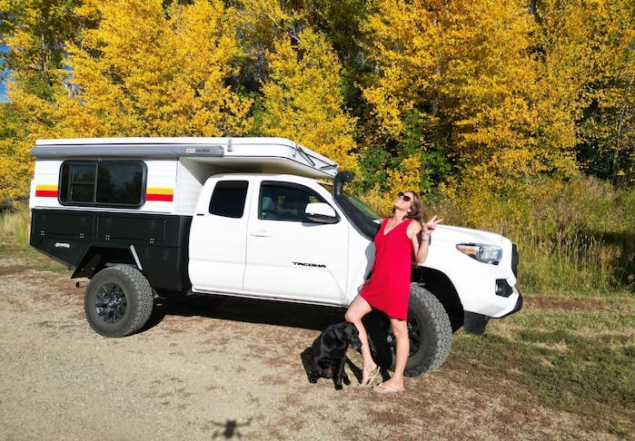Ashley travels full time in her 2023 Toyota Tacoma rig 
