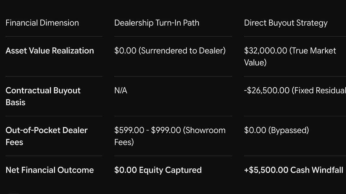 2023 Toyota Tacoma owner's Financial Dimension, Dealership Turn-In Path, and Direct Buyout Strategy diagram