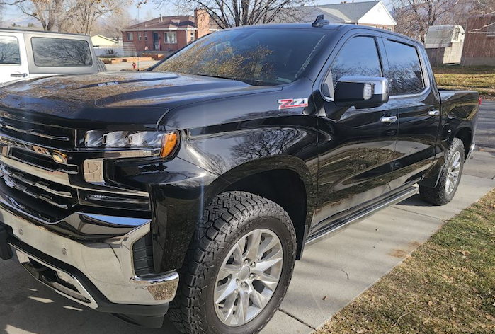 Rohan King's 2024 Chevrolet Silverado in his driveway