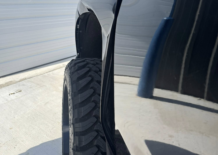 2024 Chevy Silverado damage from the wheel breaking off