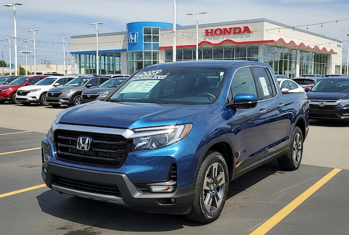 Ron's new 2025 Honda Ridgeline at the dealer