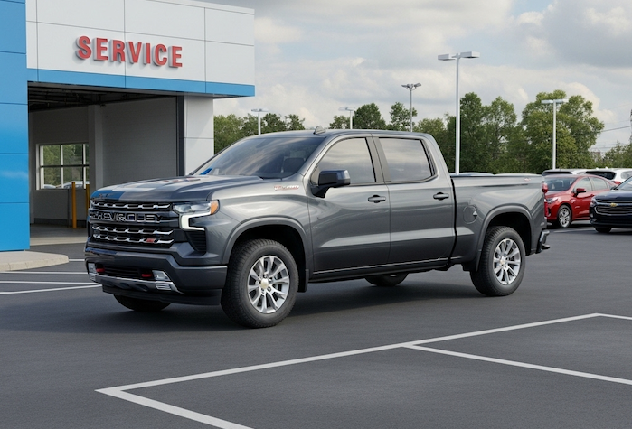 Ron's 2024 Chevy Silverado at the dealer waiting for parts
