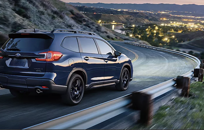 2024 Subaru Ascent rounding a curve