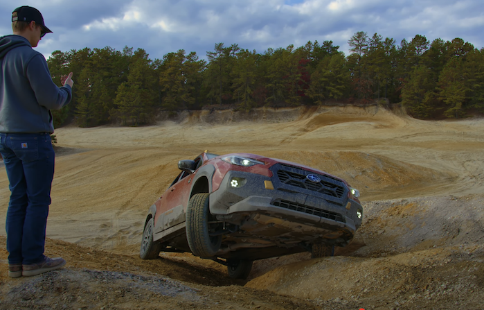 2024 Crosstrek Wilderness in a steep off road climb