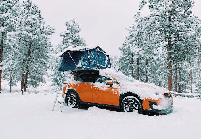 2024 Subaru Crosstrek in deep Canadian snow