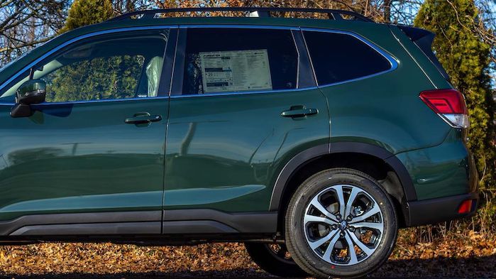 2024 Subaru Forester side view with window sticker