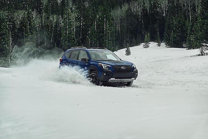 2024 Subaru Forester driving in deep snow